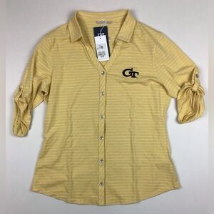 Cutter and Buck Georgia Tech elbow sleeve shirt women’s small yellow